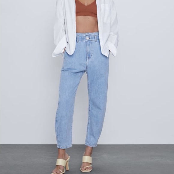 Zara Jeans Zara Baggy Paperbag Jeans Poshmark